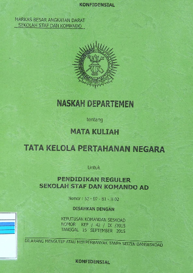 NASKAH DEPARTEMEN MATA KULIAH TATA KELOLA PERTAHANAN NEGARA